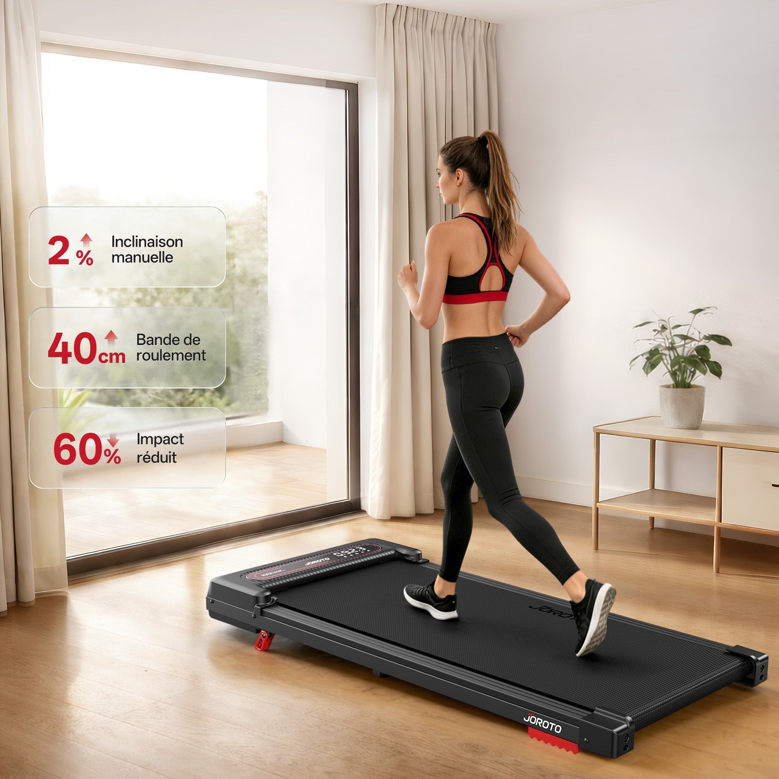 JOROTO F10 Tapis Roulant Pliable – 10 km/h, 120 kg