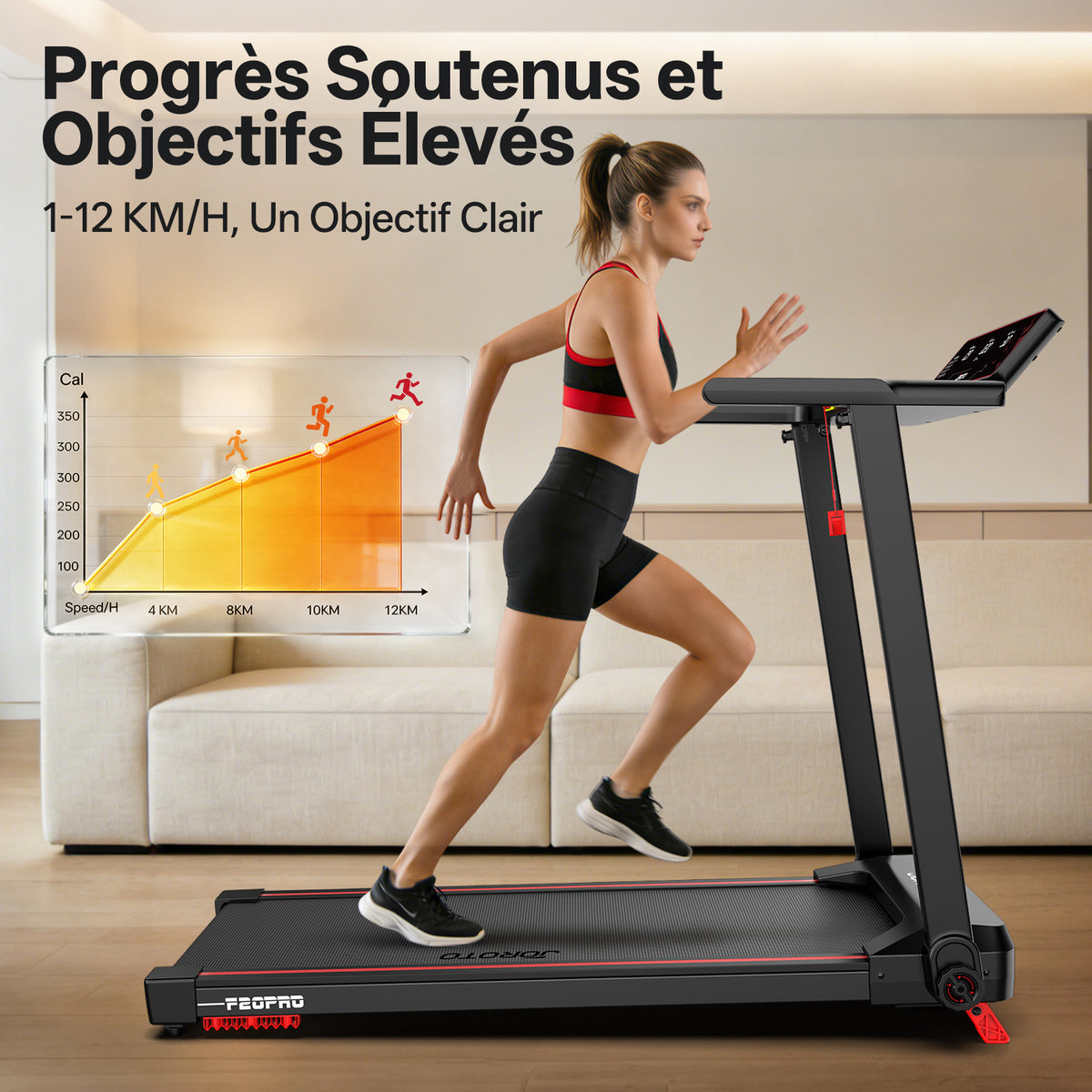 JOROTO F20PRO Tapis Roulant Pliable – 8% Incline