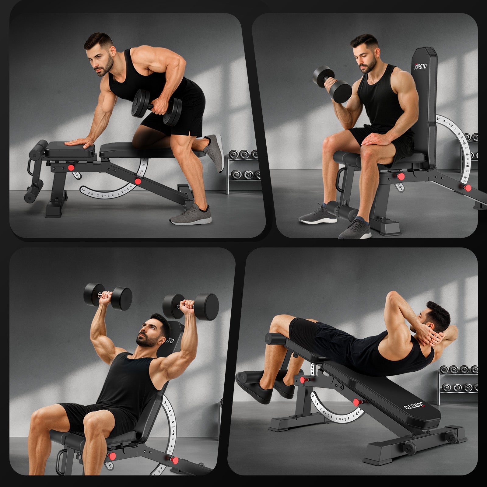JOROTO MD65 Banc de Muscu – 800 kg, 9 Dossiers
