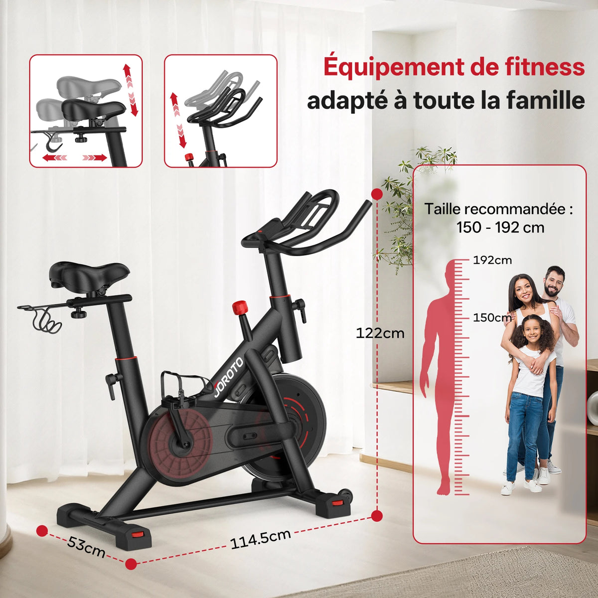 JOROTO JK10 Vélo d'Appartement – Résistance Magnétique