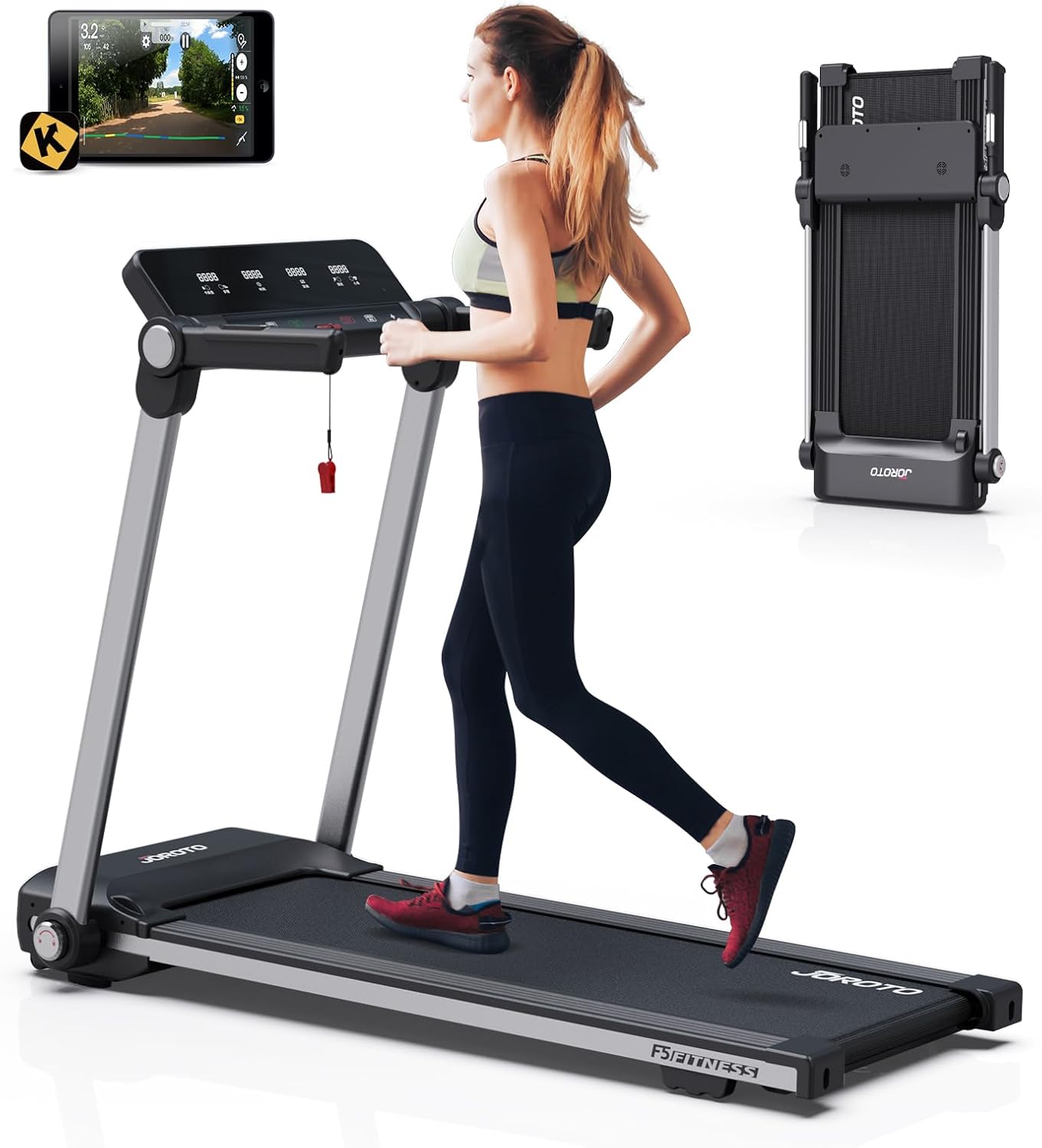 JOROTO F5 Tapis Roulant Pliable – 14 km/h, 120 kg