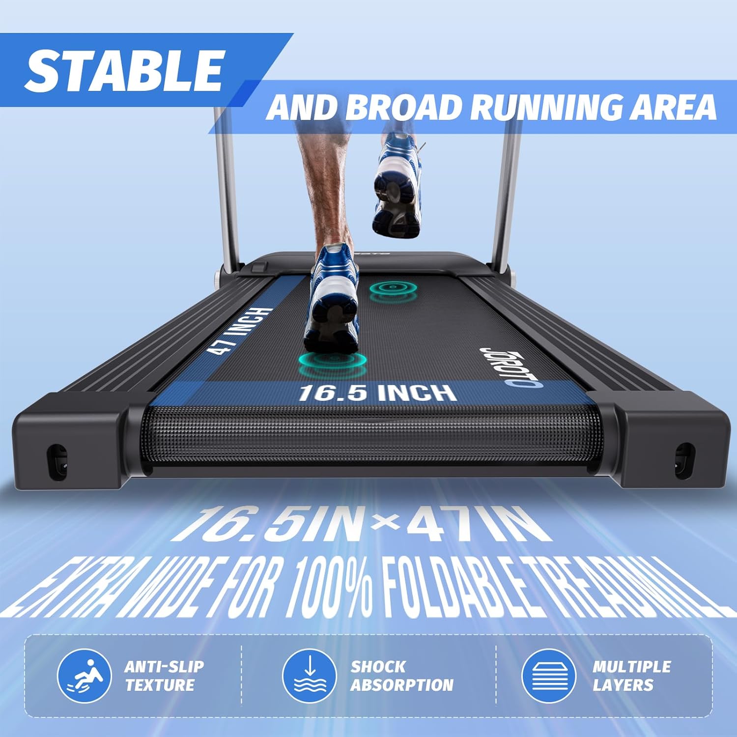 JOROTO F5 Tapis Roulant Pliable – 14 km/h, 120 kg