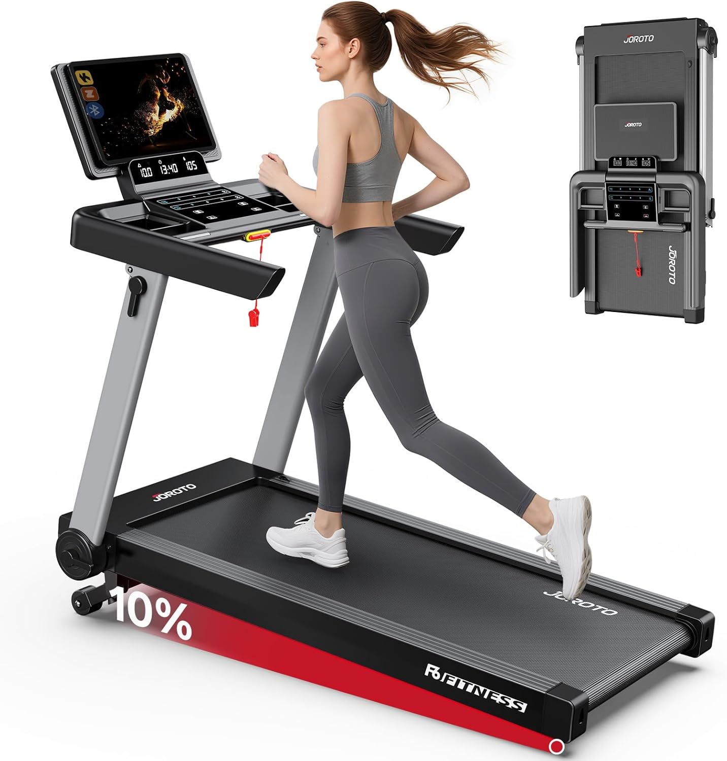 JOROTO F6 Tapis Roulant – 16 km/h, 10% Incline