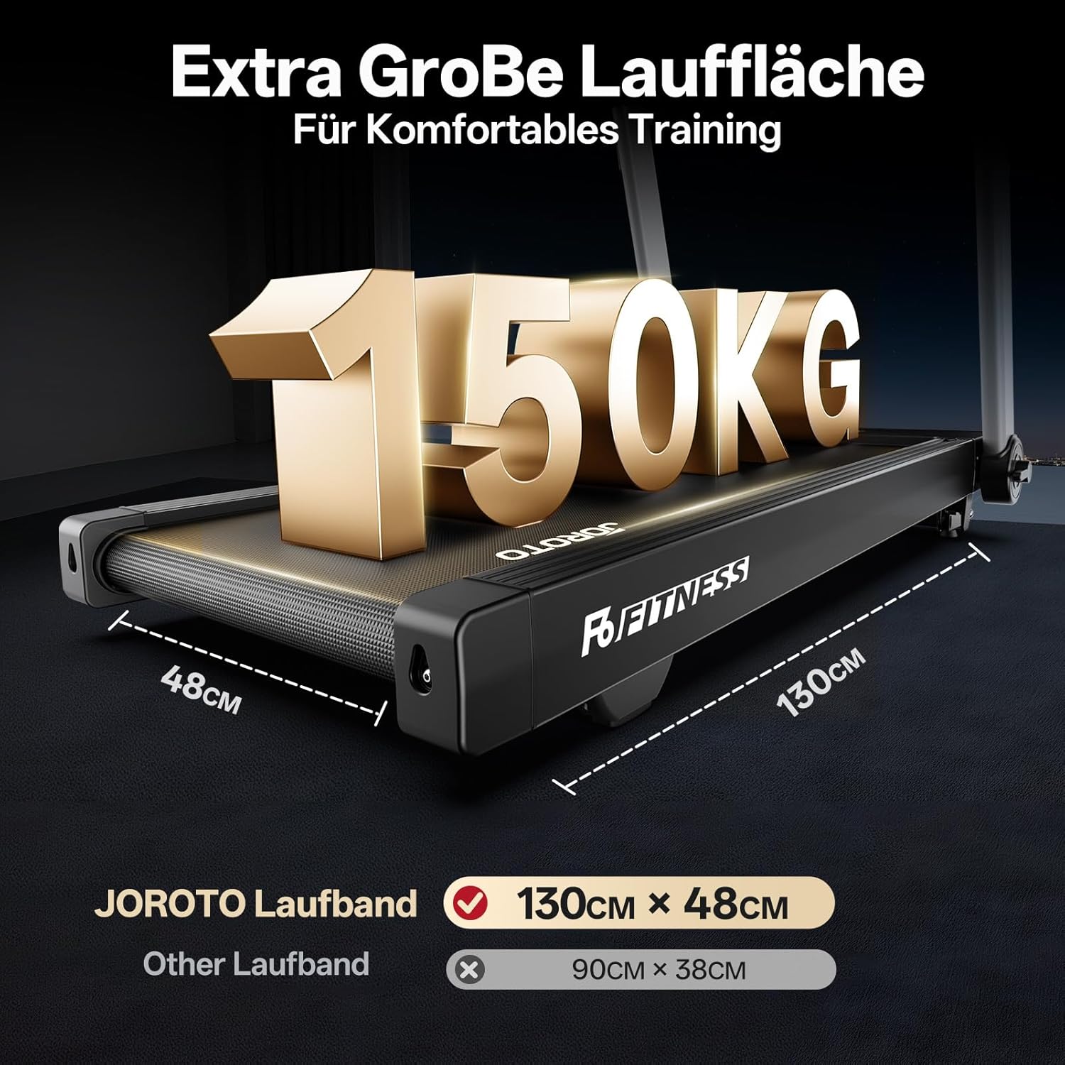 JOROTO F6 Tapis Roulant – 16 km/h, 10% Incline