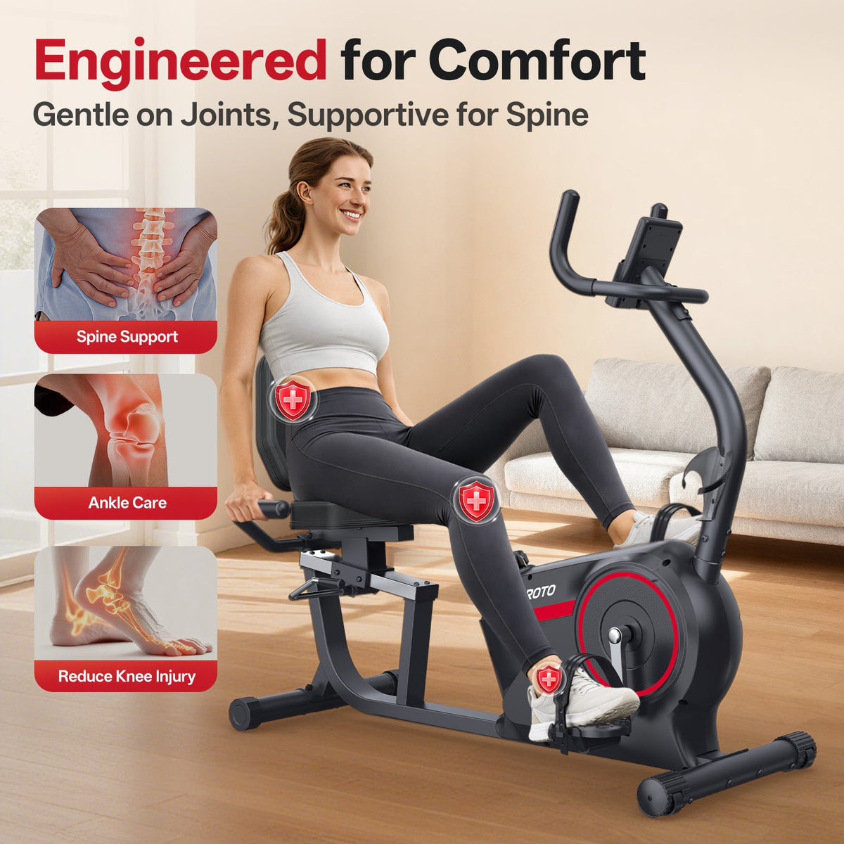 JOROTO JH30PRO Vélo Semi-Allongé d'Appartement – Confort & Rééducation
