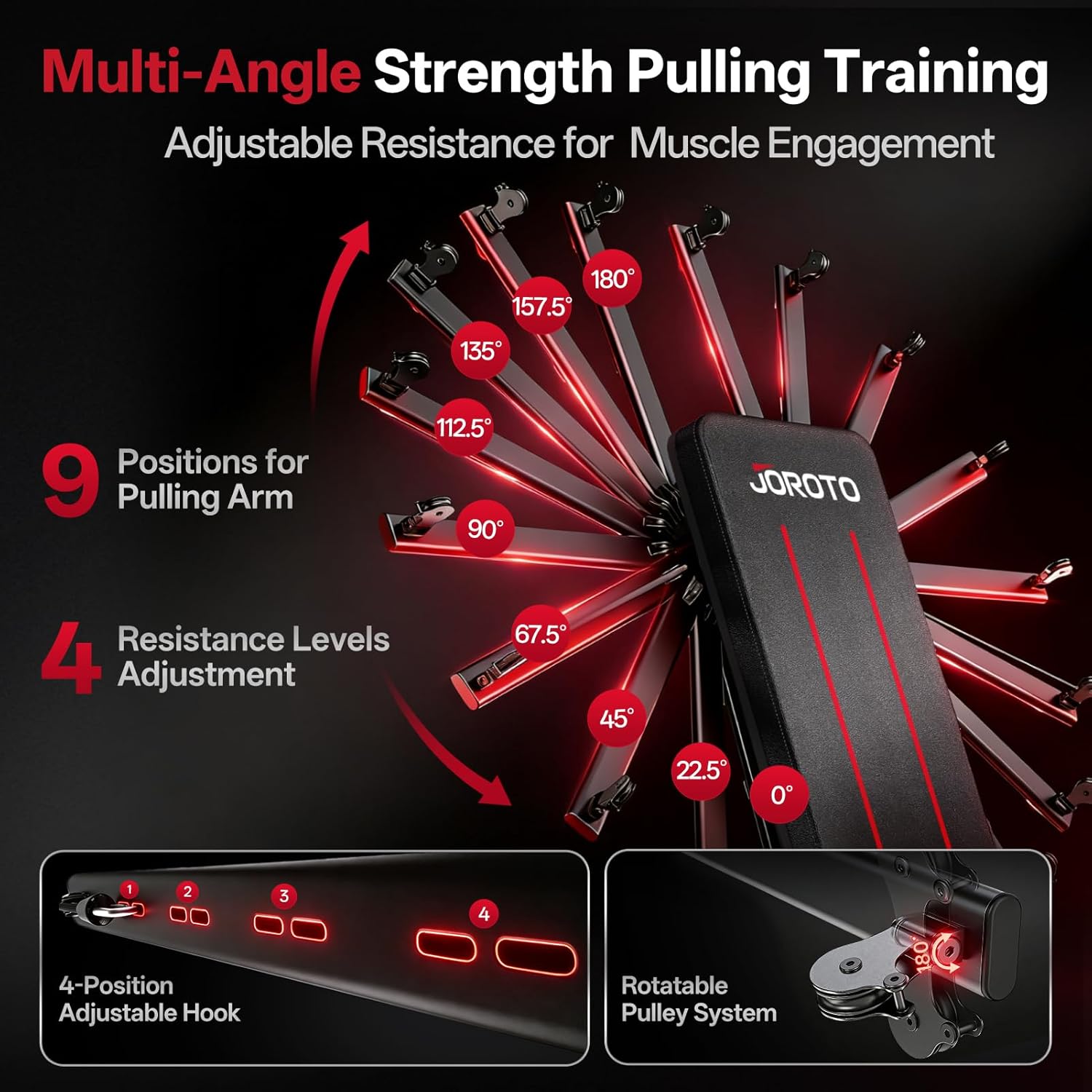 JOROTO MD85 Banc de Muscu Réglable – Rangement Intégré