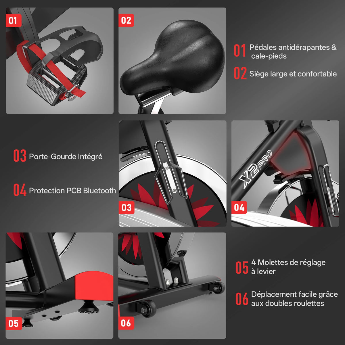 JOROTO X2PRO Vélo d’appartement Bluetooth Connecté