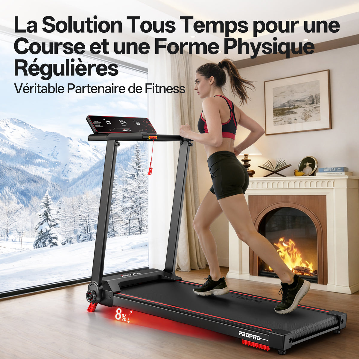 JOROTO F20PRO Tapis Roulant Pliable – 8% Incline