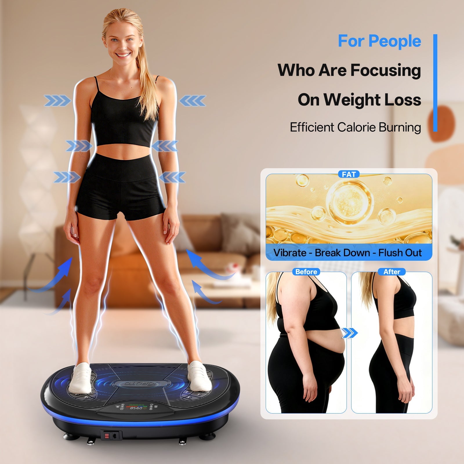 JOROTO JV80 Plateforme Vibrante 4D – 200 kg + APP Offert