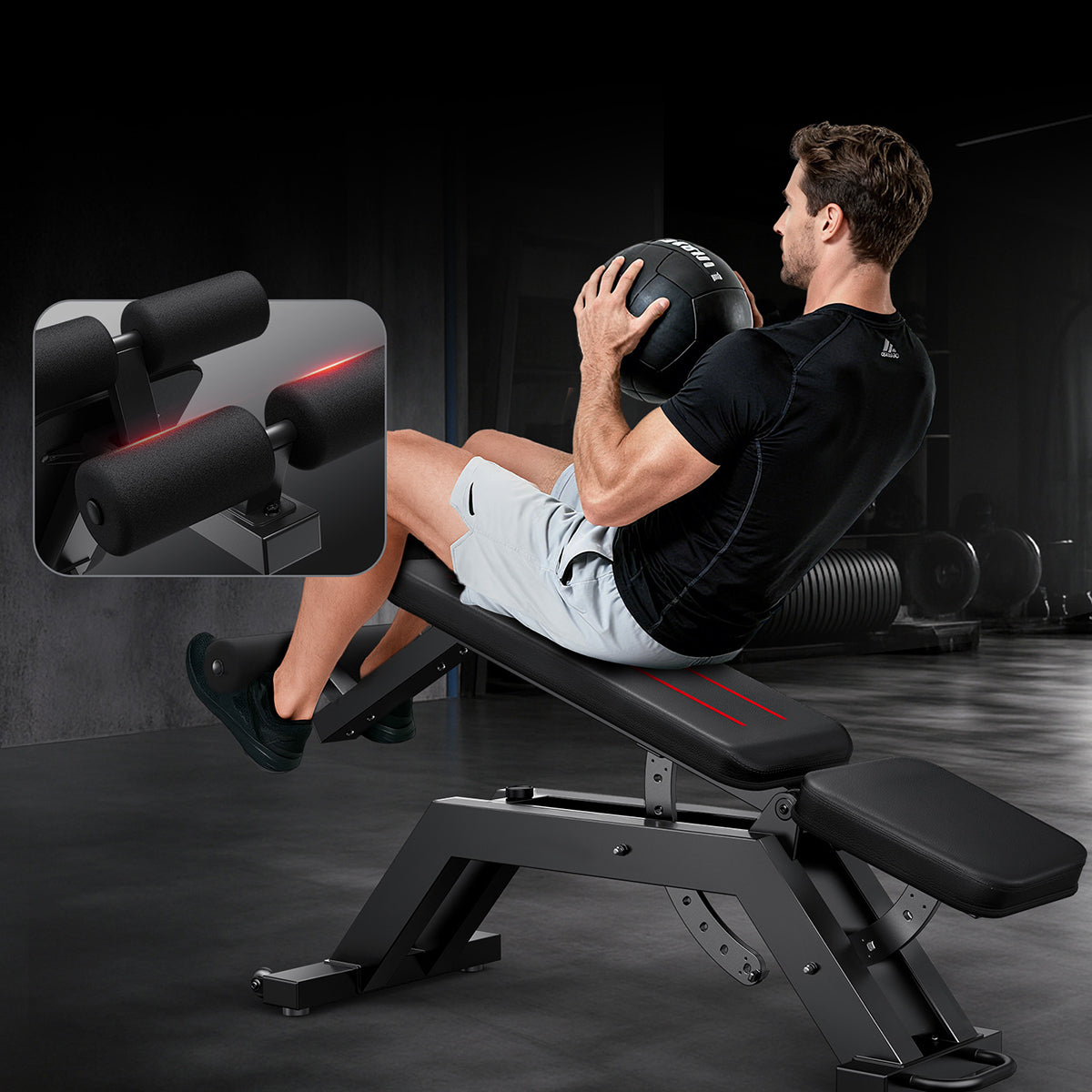 JOROTO MD70 Banc 3-en-1 – Hyperextension & Église
