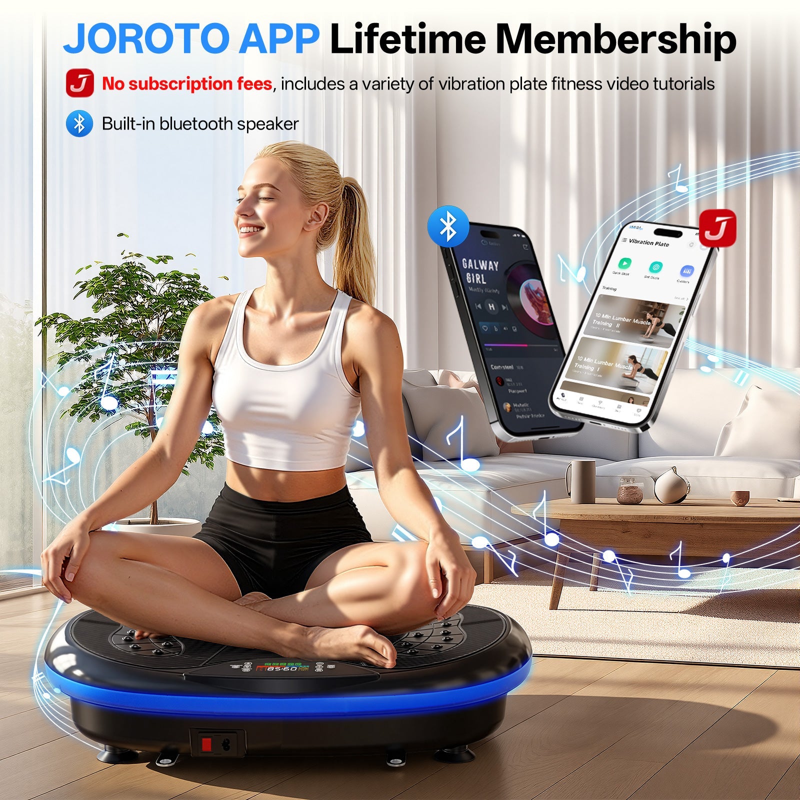 JOROTO JV80 Plateforme Vibrante 4D – 200 kg + APP Offert