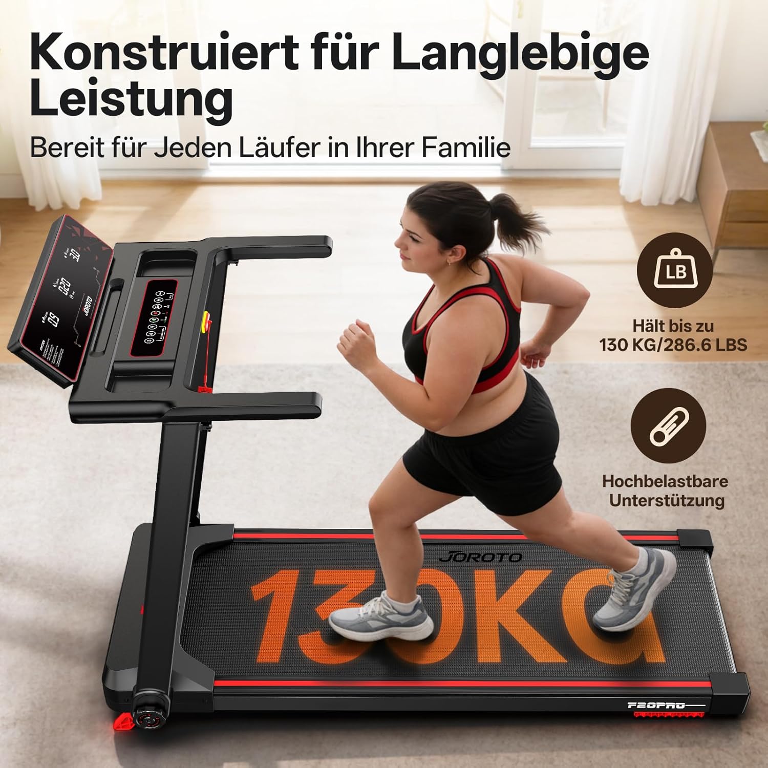 JOROTO F20PRO Tapis Roulant Pliable – 8% Incline