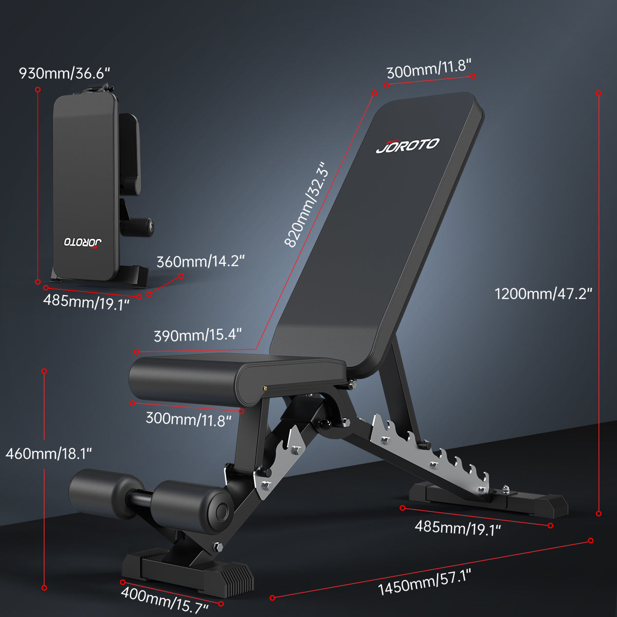 JOROTO MD60 Banc de Muscu Réglable – Pliable Rapidement