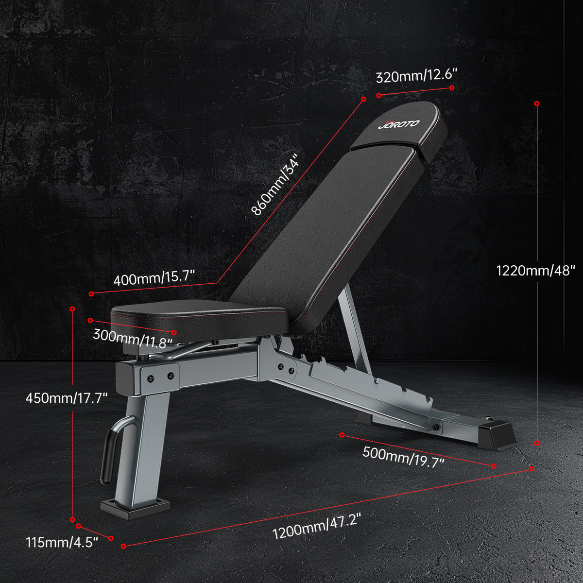 JOROTO MD80 Banc de Muscu Elite – 590 kg Sécurité