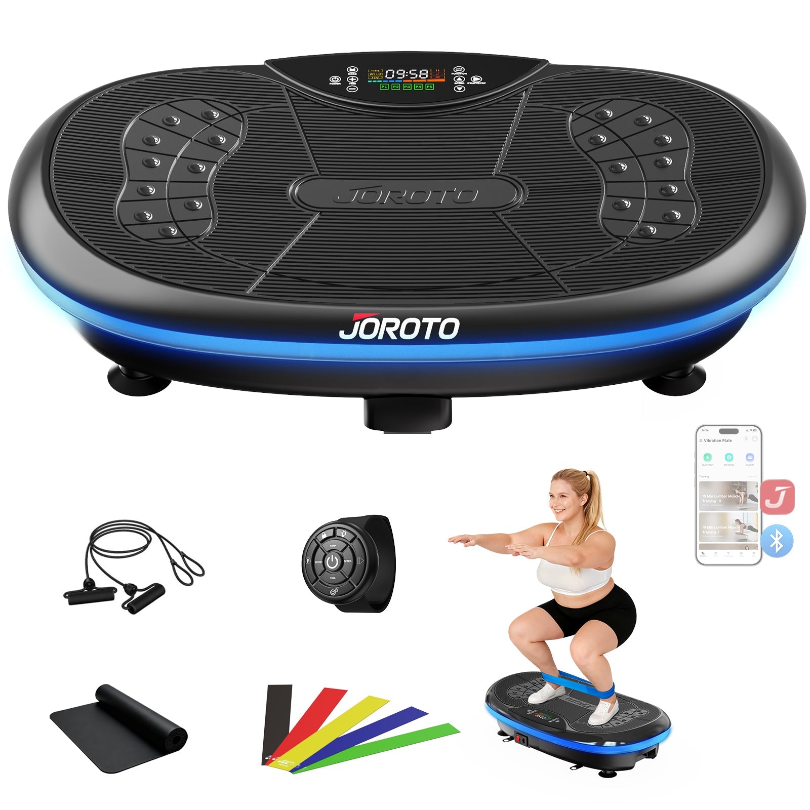 JOROTO JV80 Plateforme Vibrante 4D – 200 kg + APP Offert