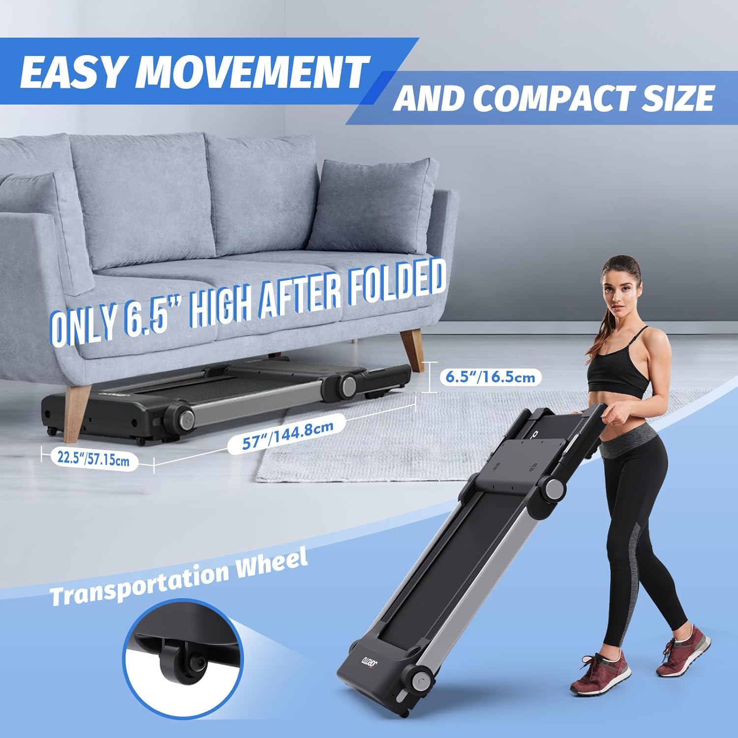 JOROTO F5 Tapis Roulant Pliable – 14 km/h, 120 kg
