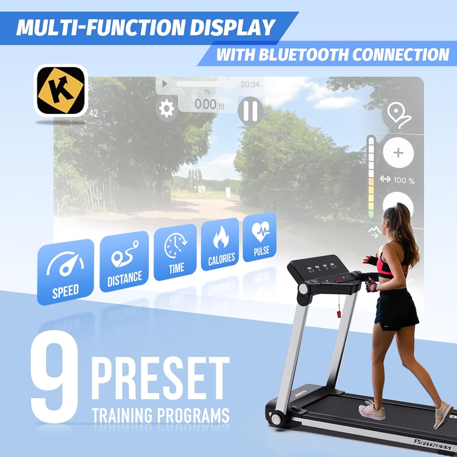 JOROTO F5 Tapis Roulant Pliable – 14 km/h, 120 kg