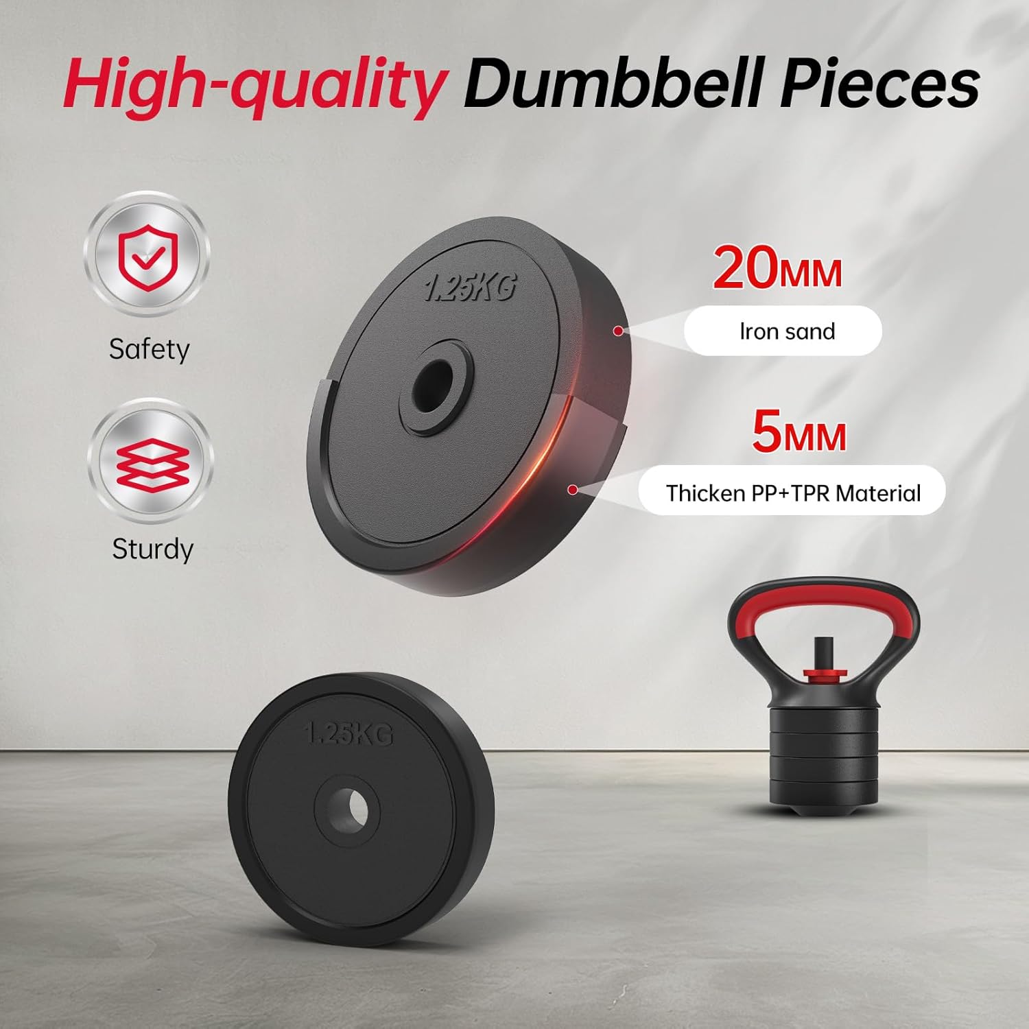 JOROTO JD10 Haltères 4-en-1 – 10 kg, Kettlebell