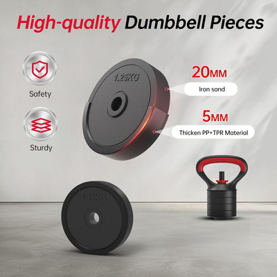 JOROTO JD10 Haltères 4-en-1 – 10 kg, Kettlebell