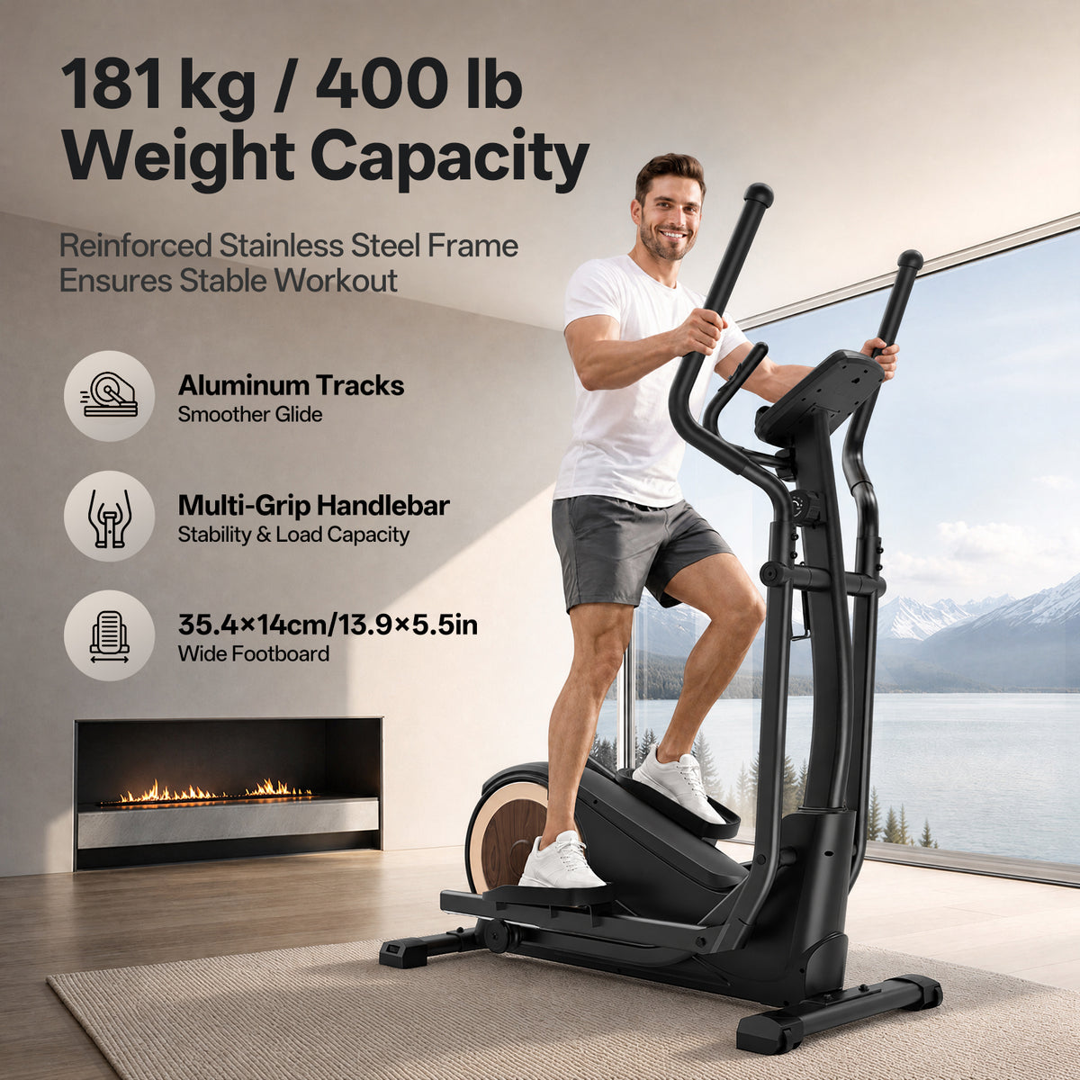 JOROTO JE50 Vélo Elliptique Premium – Foulée Fluidifiée 46 cm & Protection Articulaire