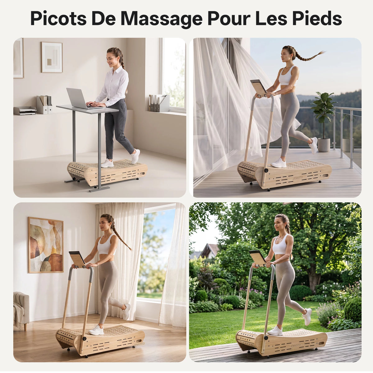JOROTO F50 Tapis de Course en Bois | Tapis de Marche Manuel Pliable pour Marche & Jogging