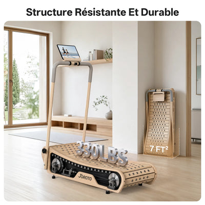 JOROTO F50 Tapis de Course en Bois | Tapis de Marche Manuel Pliable pour Marche & Jogging