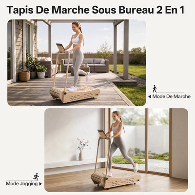 JOROTO F50 Tapis de Course en Bois | Tapis de Marche Manuel Pliable pour Marche & Jogging