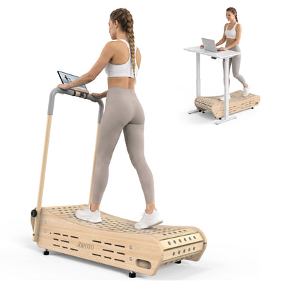 JOROTO F50 Tapis de Course en Bois | Tapis de Marche Manuel Pliable pour Marche & Jogging