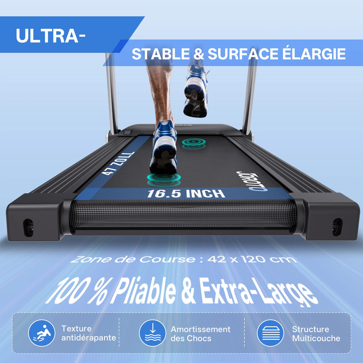 JOROTO F5 Tapis Roulant Pliable – 14 km/h, 120 kg