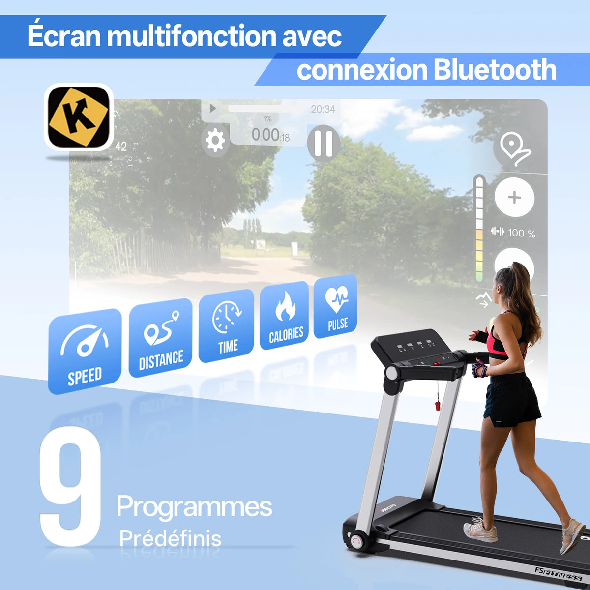 JOROTO F5 Tapis Roulant Pliable – 14 km/h, 120 kg