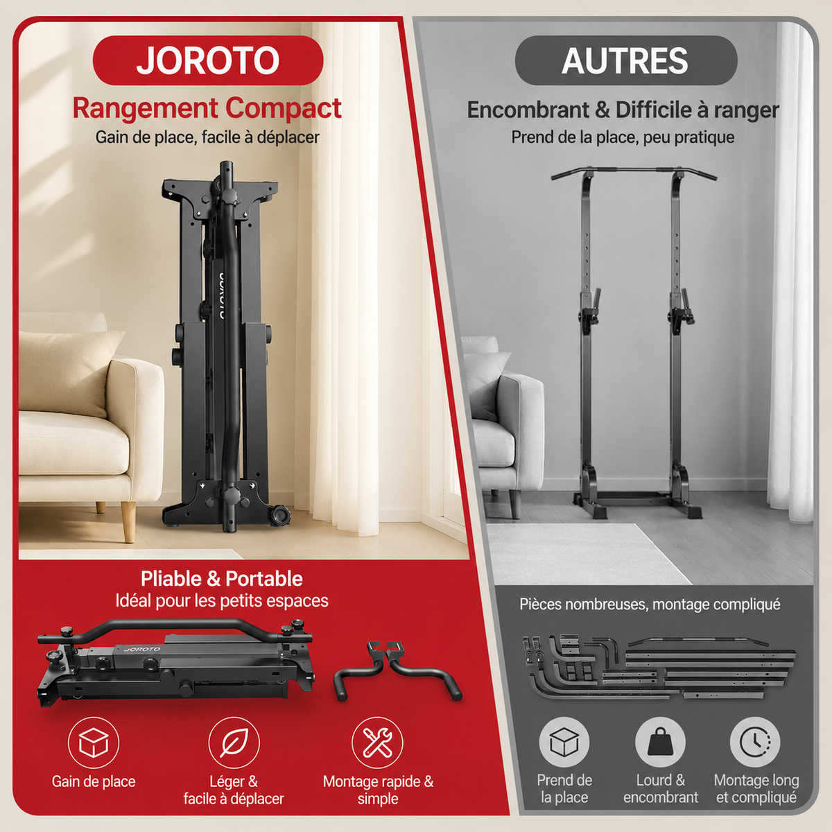 JOROTO JU30 Tour de Musculation Pliable – 204 kg