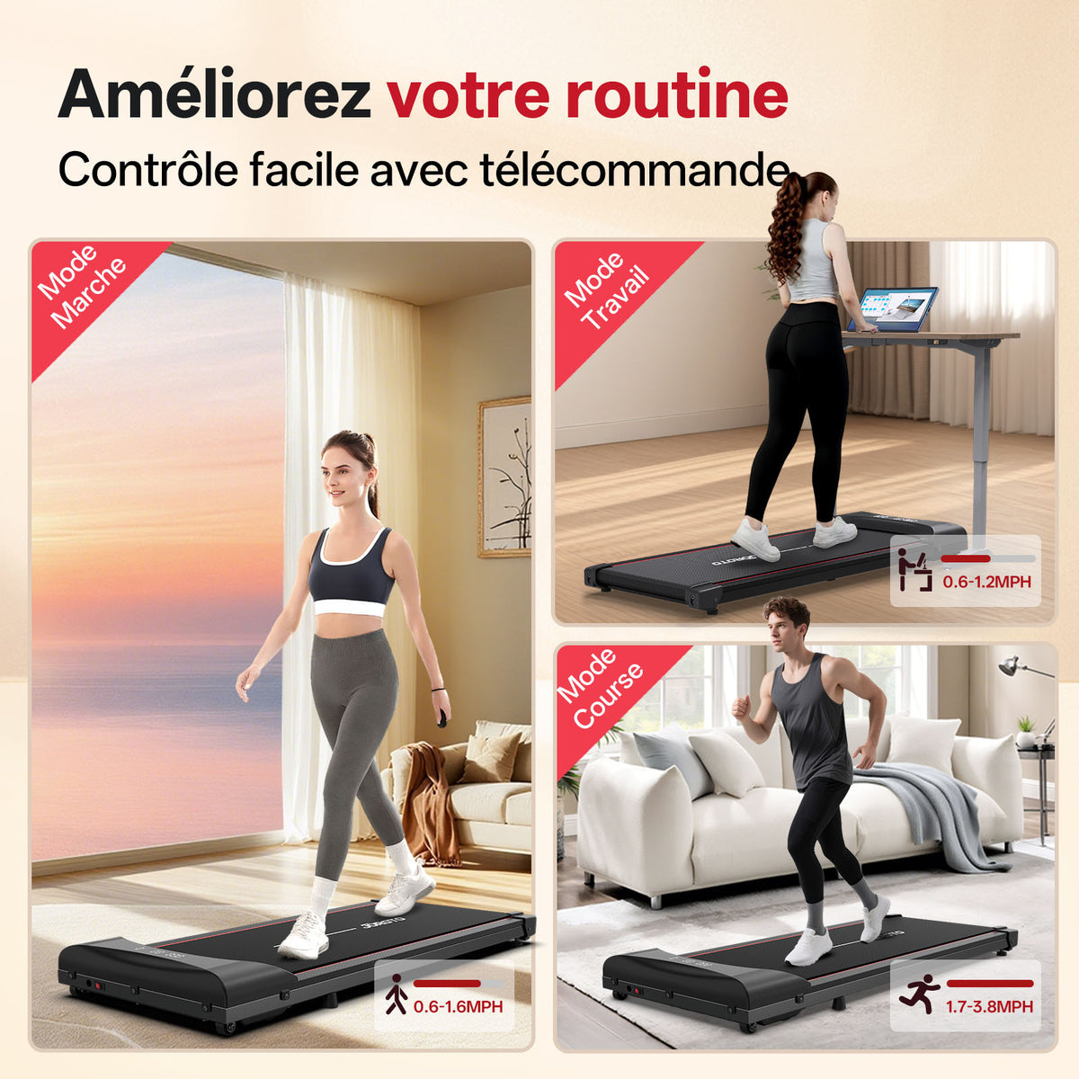 JOROTO JW20 Tapis Roulant 3-en-1 – 140 kg Silencieux