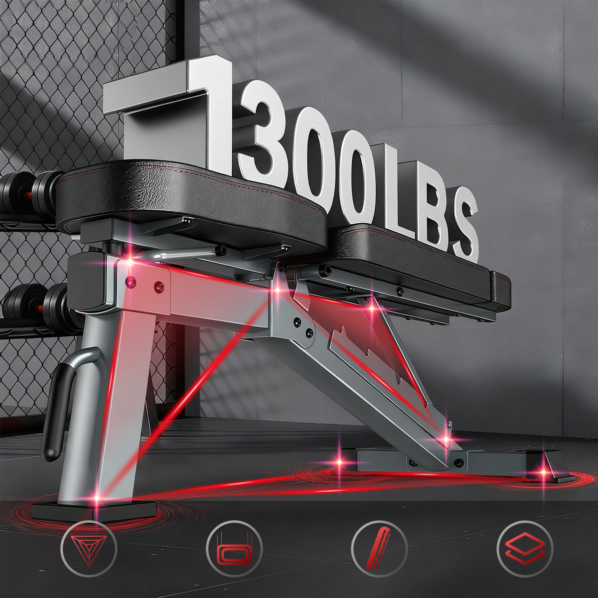 JOROTO MD80 Banc de Muscu Elite – 590 kg Sécurité