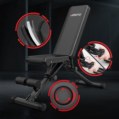 JOROTO MD35 Banc de Muscu Réglable – 8 Dossiers & Pieds