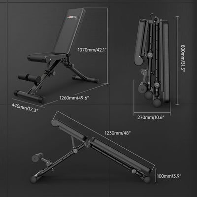 JOROTO MD35 Banc de Muscu Réglable – 8 Dossiers & Pieds
