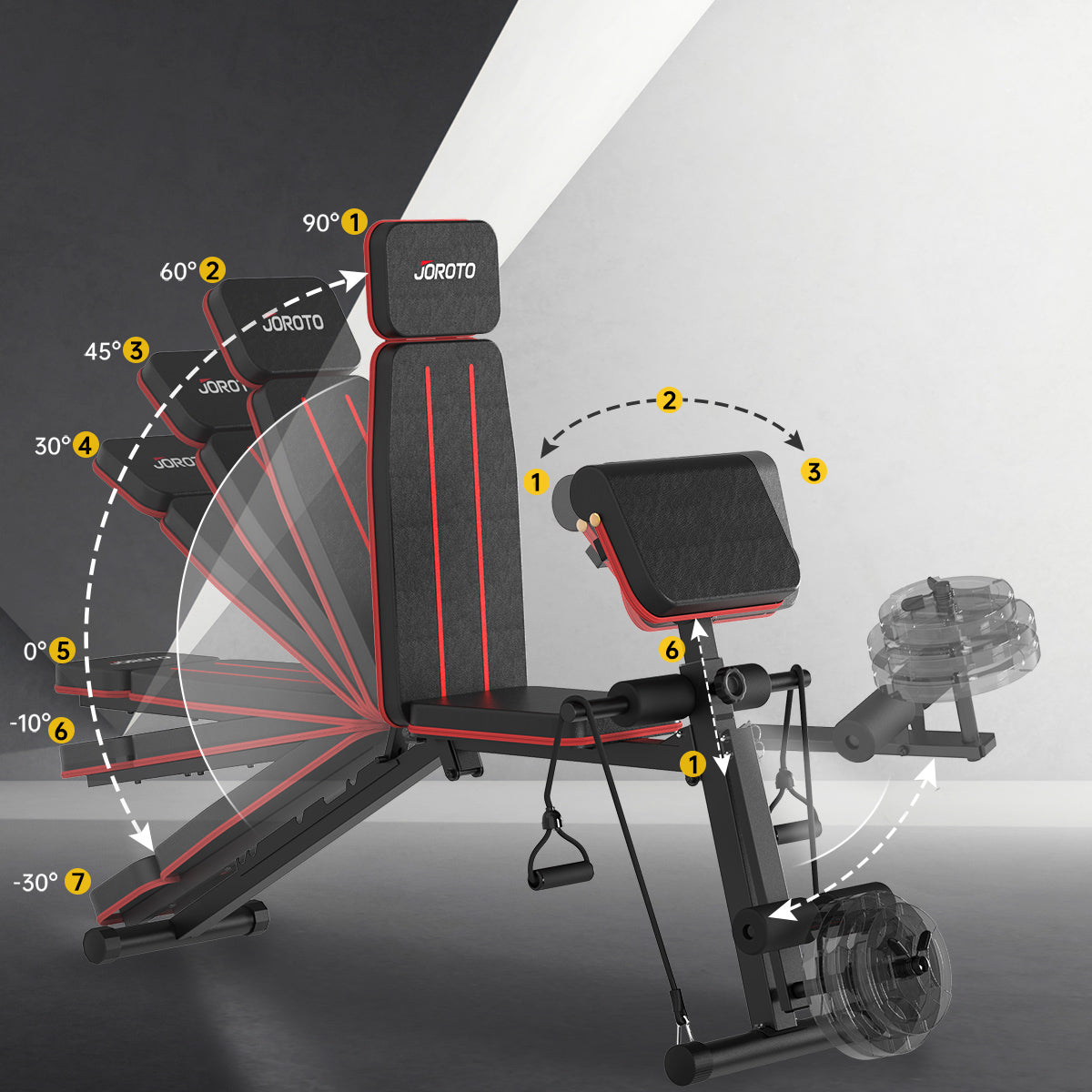 JOROTO MD55 Banc 6-en-1 – Légère & Pliable Sous Lit