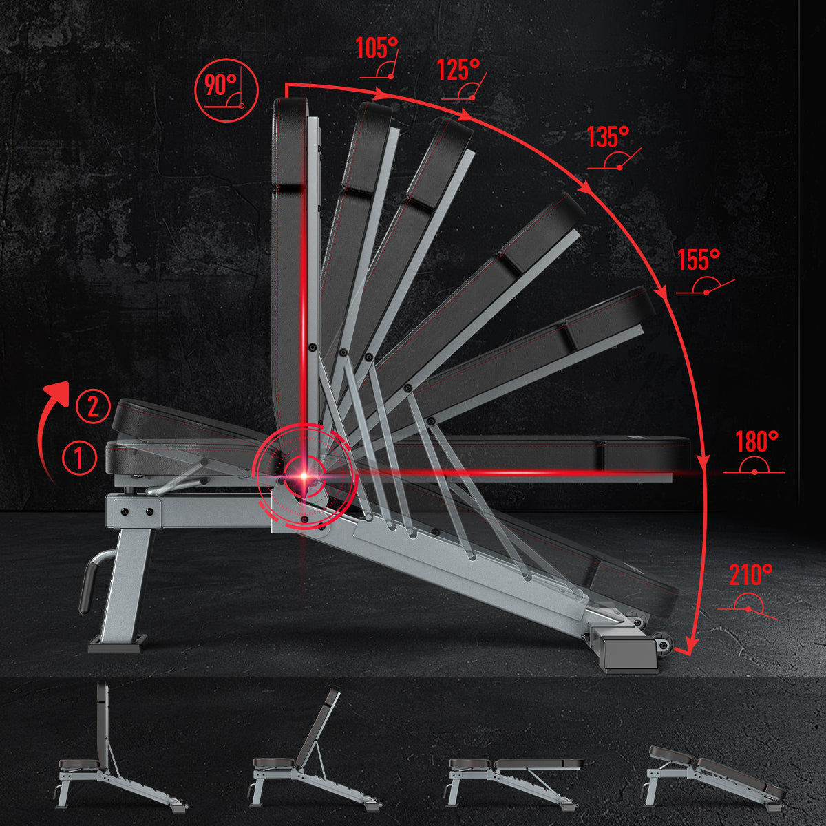 JOROTO MD80 Banc de Muscu Elite – 590 kg Sécurité