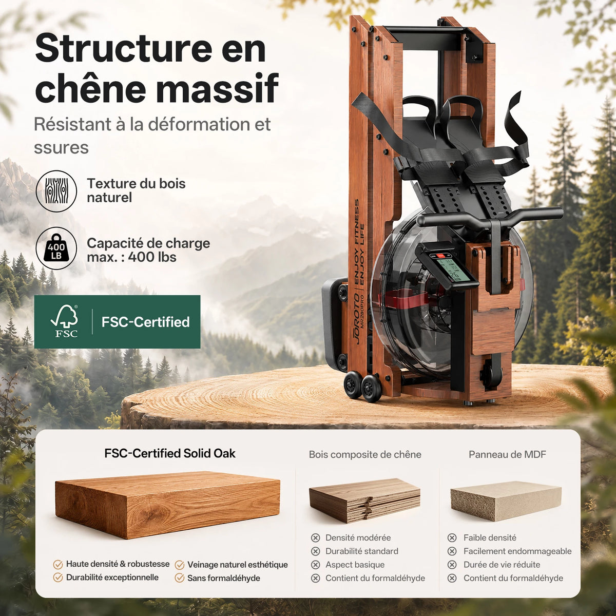 JOROTO MR280PRO – Rameur à résistance à eau