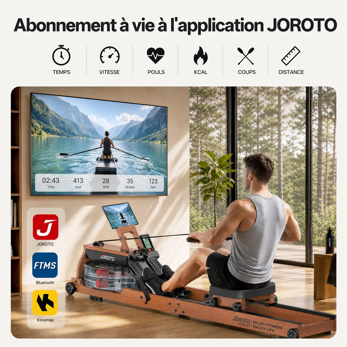 JOROTO MR280PRO – Rameur à résistance à eau