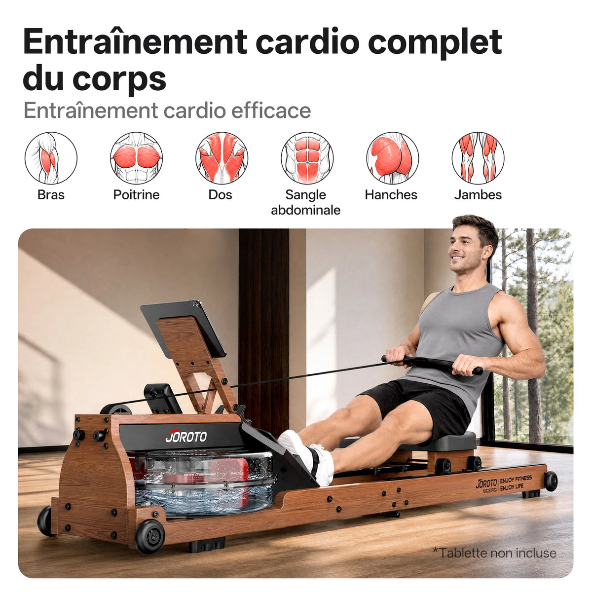 JOROTO MR280PRO – Rameur à résistance à eau
