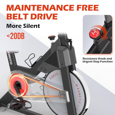 JOROTO X1P Stationary Bikes for Home - Exercise Bike with Magnetic Resistance, Indoor Cycling Bikes with Enlarged Tablet Bracket, RPM Display, Solid Heavy Flywheel, Heavy Duty Steel Material - jorotofitness