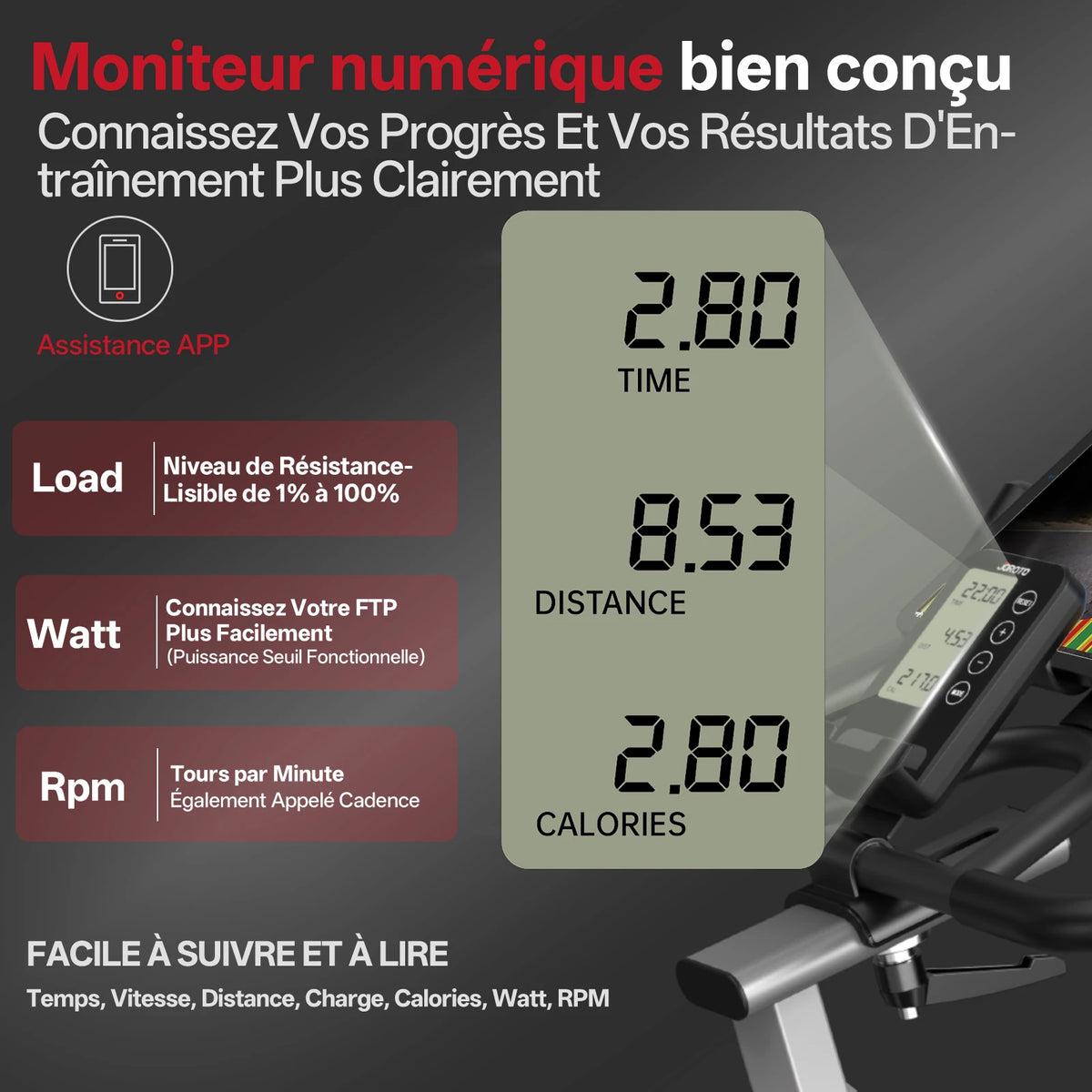 JOROTO X2PRO Vélo d’appartement Bluetooth Connecté